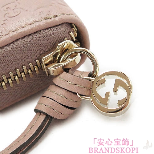 グッチ 長財布 GUCCI 財布 ラウンドファスナー BREE/ブリー グッチシマ/GG柄 レザー ライトピンク 394005 AOOJG 6812