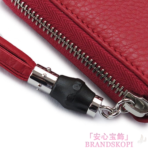 グッチ 長財布 GUCCI 財布 ラウンドファスナー TASSEL/タッセル バンブー レザー レッド 307984 A7M0N 6523