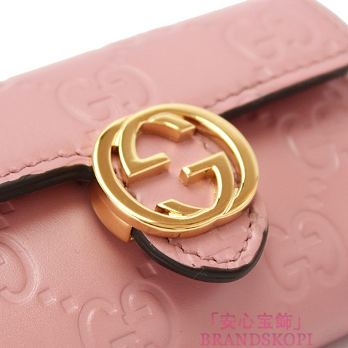 グッチ キーケース GUCCI 6連キーケース 『2016年春夏新作』 GUCCI ICON/グッチアイコン インターロッキングG レザー ライトピンク 369673 CWC1G 58083...