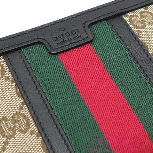 グッチ 長財布 GUCCI 財布 ラウンドファスナー 『2016年春夏新作』 ヴィンテージ ウェブ キャンバス ベージュ×ブラック 406754 KQW5G 9775