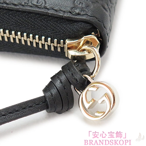 グッチ 長財布 GUCCI 財布 ラウンドファスナー BREE/ブリー グッチシマ/GG柄 レザー ブラック 394005 AOOJG 1000