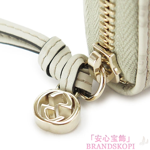グッチ 長財布 GUCCI 財布 ラウンドファスナー BREE/ブリー グッチシマ/GG柄 レザー オフホワイト 394005 AOOJG 9022
