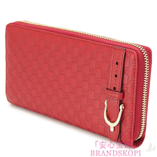 グッチ 長財布 GUCCI 財布 ラウンドファスナー NICE/ニース マイクログッチシマ ハイビスカスレッド 309758 BMJ1G 6433