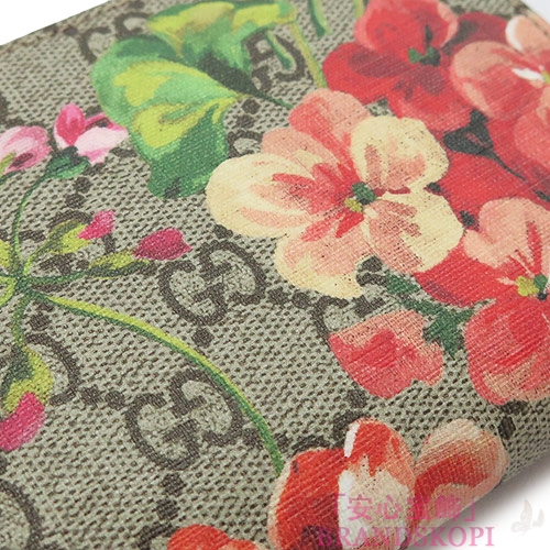 グッチ 長財布 GUCCI 財布 ラウンドファスナー 『2016年春夏新作』GG BLOOMS/GGブルームス フラワープリント スプリームキャンバス ベージュ×アンティークローズ 404071 KU2IN 8693