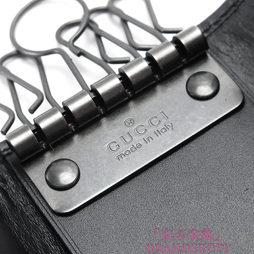 グッチ キーケース GUCCI 6連フック 『2016年春夏新作』GGスプリームキャンバス GG柄 ブラック×グレー　322149 KGDHR 1078