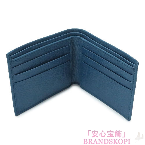 グッチ 折財布 GUCCI 二つ折財布 MEN'S SOHO/メンズソーホー 小銭入れなし レザー ブルー 322114 A7M0N 4229