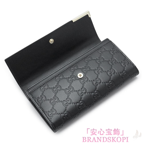 グッチ 長財布 GUCCI 財布 二つ折りフラップ 『2016年春夏新作』 DICE/ダイス GG柄レザー グッチシマ ブラック 291099 CWC1G 1000