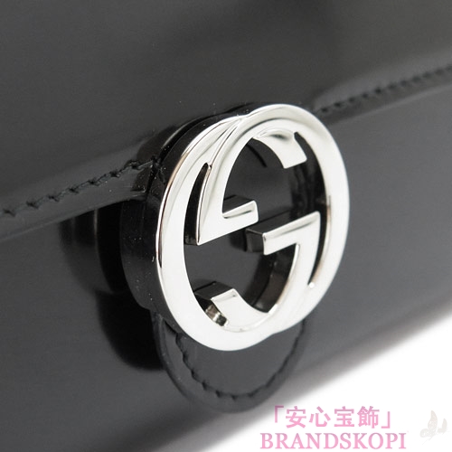 グッチ 長財布 GUCCI 二つ折り長財布 『2016年春夏新作』 GUCCI ICON SHADE LUX/グッチアイコン インターロッキングG ポリッシュレザー ブラック 369663 DKE2N 1000