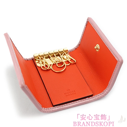 グッチ キーケース GUCCI 6連フック 『2016年春夏新作』BOWY/ボウイ リボン GGスプリームキャンバス ベージュ×ライトピンク 388682 KLQUG 8431