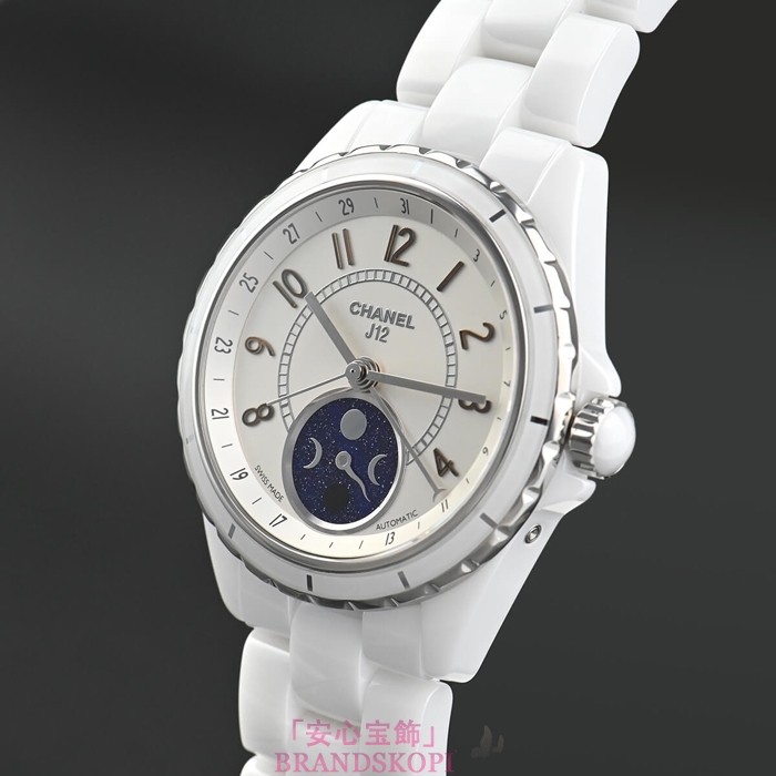 シャネルJ12時計メンズ 自動巻き ファーズ ドゥ リュヌ 38MM H3404