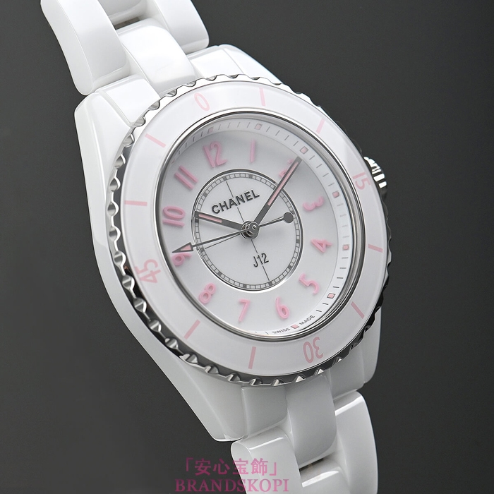シャネルJ12時計レディース クォーツ ピンクブラッシュ 33MM 限定生産1200本 H6755