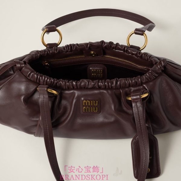ミュウミュウジョワ ナッパレザー バッグ5BG289_2CSW_F0NBL_V_MOO ミュウミュウジョワ ナッパレザー バッグ5BG289_2CSW_F0NBL_V_MOO