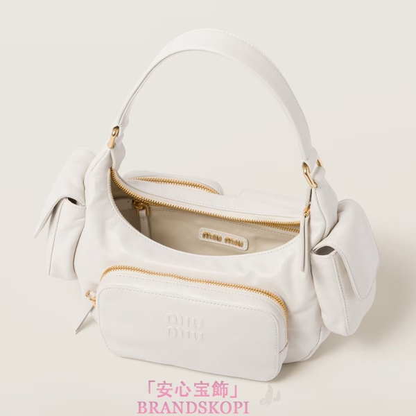ミュウミュウナッパレザー ポケットバッグ5BC146_2F8N_F0009_V_OOO