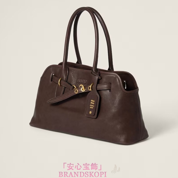 ミュウミュウアバンチュール ナッパレザー バッグ5BG310_2BBL_F0NBL_V_OOO