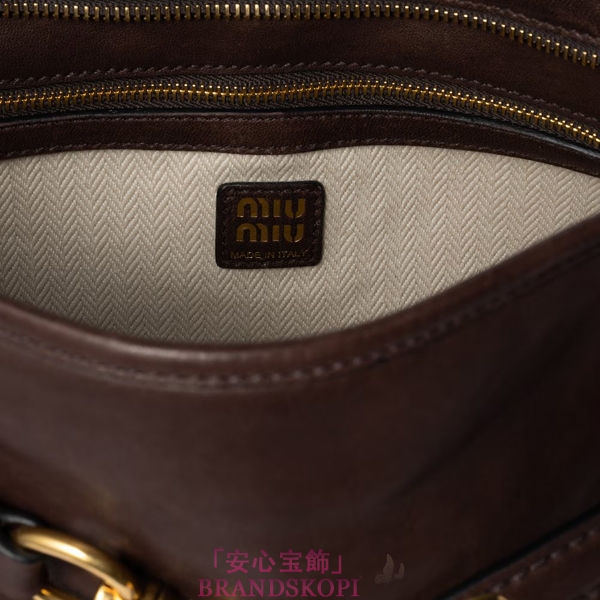 ミュウミュウアバンチュール ナッパレザー バッグ5BC181_2BBL_F0NBL_V_OOO