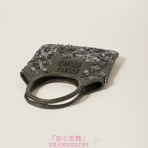 ミュウミュウアイビー エンブロイダリー ギャバジン バッグ5BA281_2CU8_F0393_V_ORN