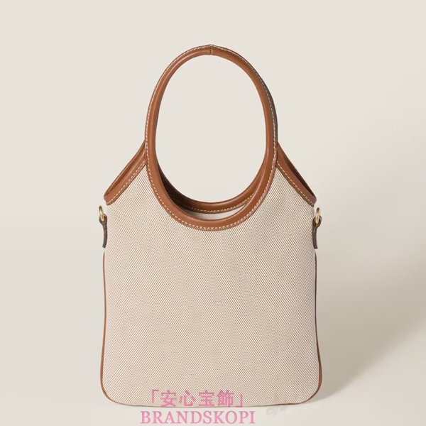 ミュウミュウIVY キャンバスxレザー バッグ5BA281_ACRN_F062F_V_OLF