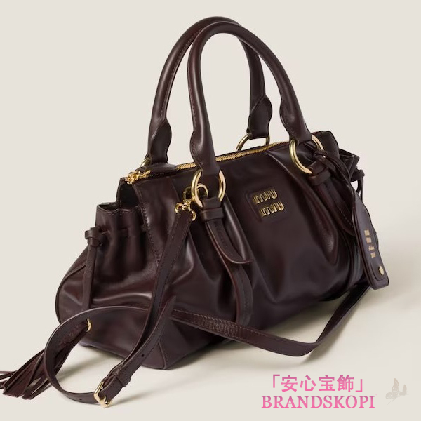 ミュウミュウジョワ ナッパレザー バッグ5BB166_2CSW_F0NBL_V_OOO