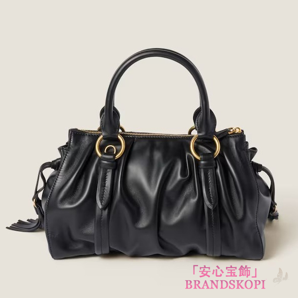 ミュウミュウジョワ ナッパレザー バッグ5BB166_2CSW_F0002_V_OOO