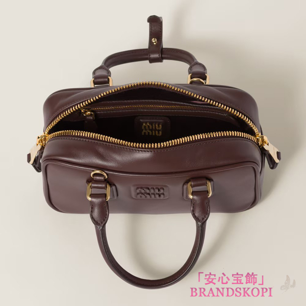 ミュウミュウアルカディ レザー バッグ5BB142_ACR3_F0NBL_V_OON