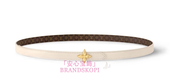 ルイヴィトンモノグラムベルト･LV ミニ フラワーグラム 15MM リバーシブル  カラー クオーツM4196Y
