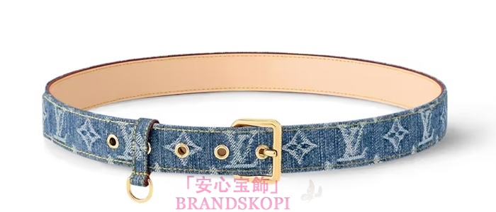 ルイヴィトンモノグラムベルト･LV D-リング 30MM  カラー Denim Bleu M4001W