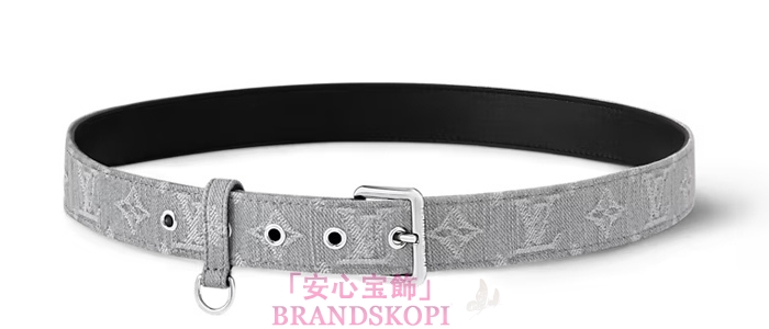 ルイヴィトンモノグラムベルト･LV D-リング 30MM  カラー WASHED GREY DOTS M4012W