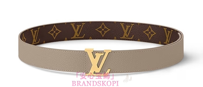ルイヴィトンモノグラムベルト･LV イニシャル 30MM リバーシブル  カラー ベージュM0696W