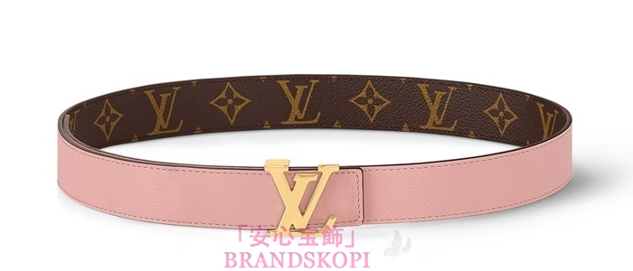 ルイヴィトンモノグラムベルト･LV イニシャル 30MM リバーシブル  カラー  ローズプードルM0321W