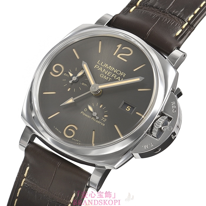 パネライ自動巻き時計ルミノール ドゥエ 3デイズ GMT オートマティック アッチャイオ PAM00944