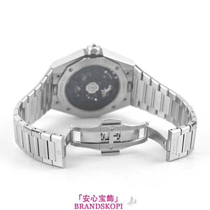 ゼニス自動巻き時計デファイ スカイライン スケルトン 03.9300.3620/79.I001