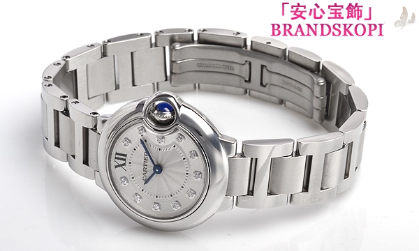 カルティエクォーツ時計バロン ブルー 28mm WE902073