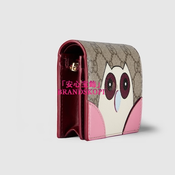 グッチ財布コピー新作オウルディテール付き GG ミニウォレット818767FAEC38570