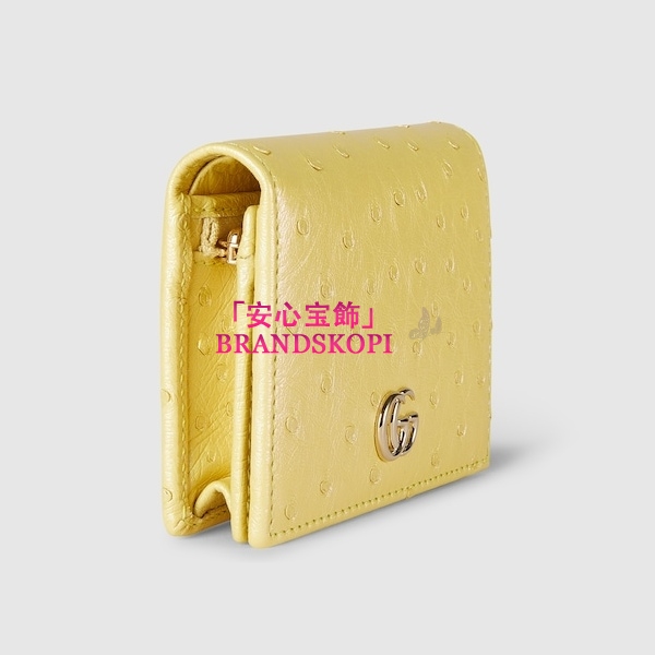 グッチ財布コピー新作ダブルG オーストリッチ ミニウォレット‎456126EAA027439